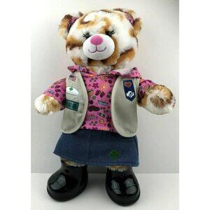 Build A Bear Girl Scout S’mores Bear Plush 15” Caramel Swirl Smores With Outfit.